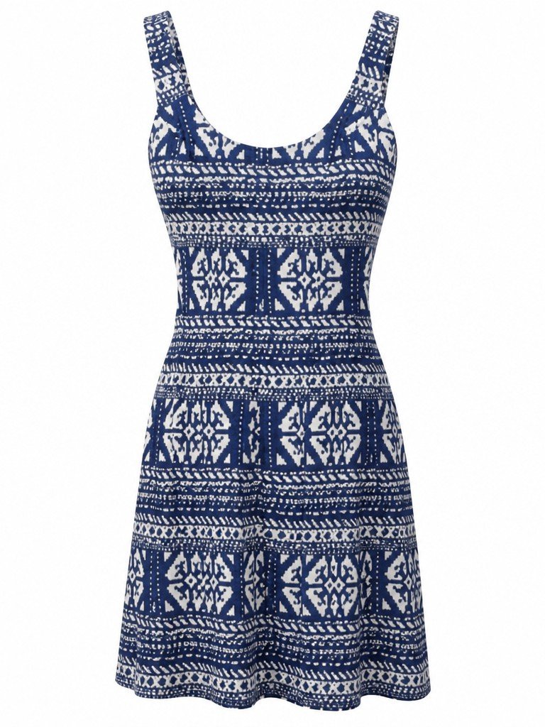 Nwot Nine West Tribal Navy White Sleeveless Dress